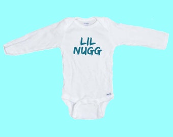 Lil Nugg Funny LONG SLEEVE baby Onesie