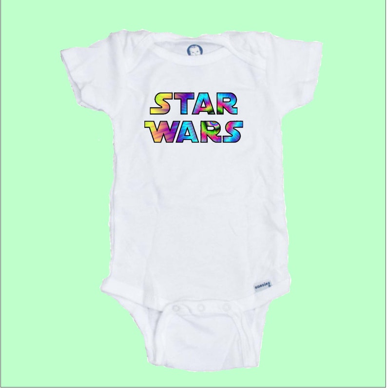 Star Wars Tye Dye Style Funny baby Onesie 100/% Organic Cotton