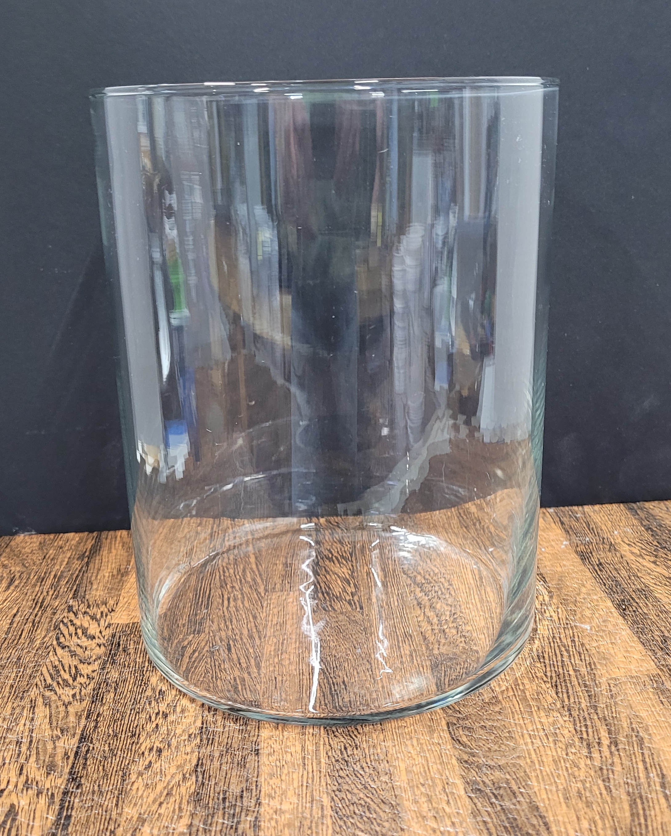Vaso di vetro del cilindro trasparente 11,8 alto, 6 apertura, 15,7
