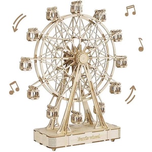 Ferris Wheels Music Model Kits 3D Wooden Puzzle Mechanical DIY Crafts Kits