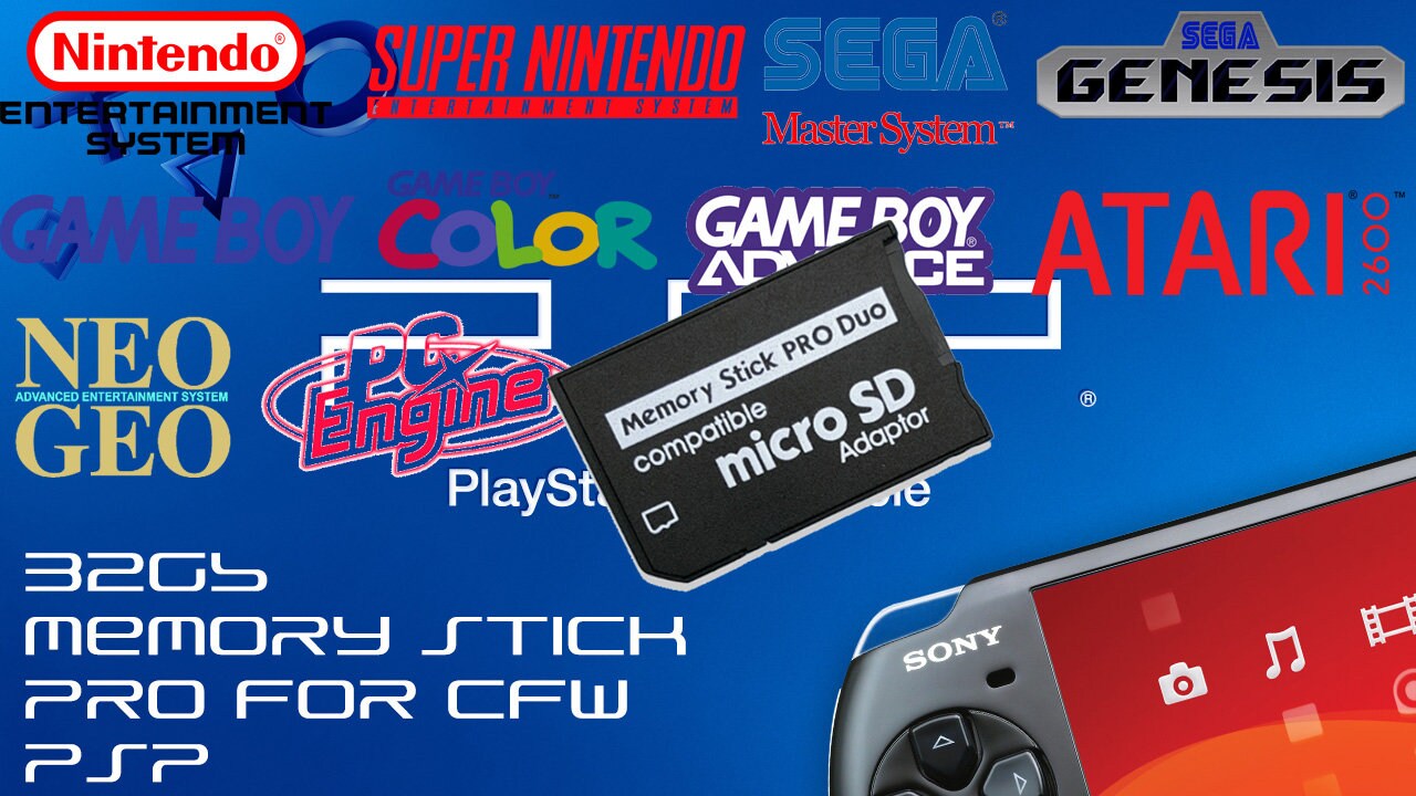 nitrogen Smitsom Citron PSP PRO Memory Card Stick 32GB Games & Emulators for PSP Cfw - Etsy