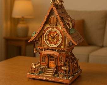 Cuckoo Clock 3D Wooden Puzzle: DIY Mechanical Wall Decor Model Kit