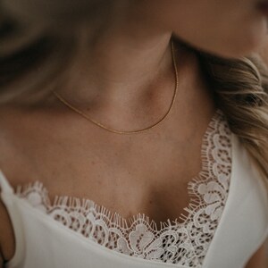 Basic ball chain gold 42 cm - 925 sterling silver (18K gold plating)