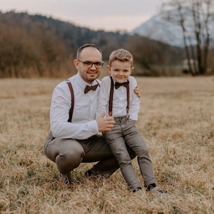 Hosenträger Vater & Sohn Set braun - Ostergeschenk Kind
