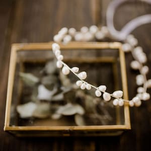 Bridal hair accessories with freshwater pearls in silver | Bridal hair accessories | Bridal jewelry | Bridal hair wire pearls | Bridal hair accessories in silver