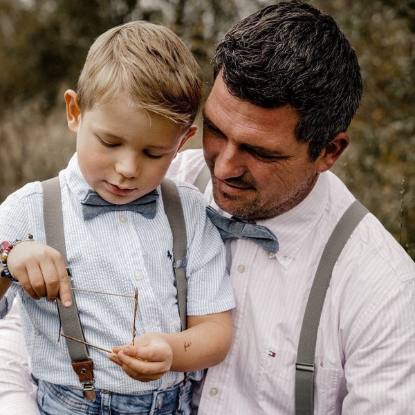 Set: Vater und Sohn Fliege blau - Hochzeit, Taufe, besondere Anlässe