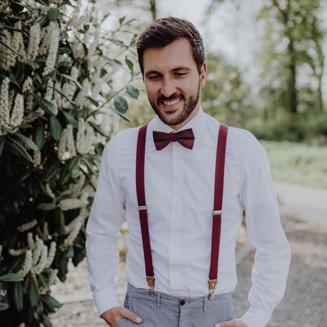 Set Bretelle E Papillon DonDon Per Uomo - Larghezza 3,5 Cm, Regolabile | Elegante Per Matrimoni E Eventi Formali