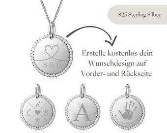 925 Kette personalisiert silber | Vintage Coin und passende Kette aus 925 Sterlingsilber – inklusive Gravur