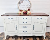 SOLD Drexel French Provincial solid wood buffet tv stand changing table sideboard antique vintage