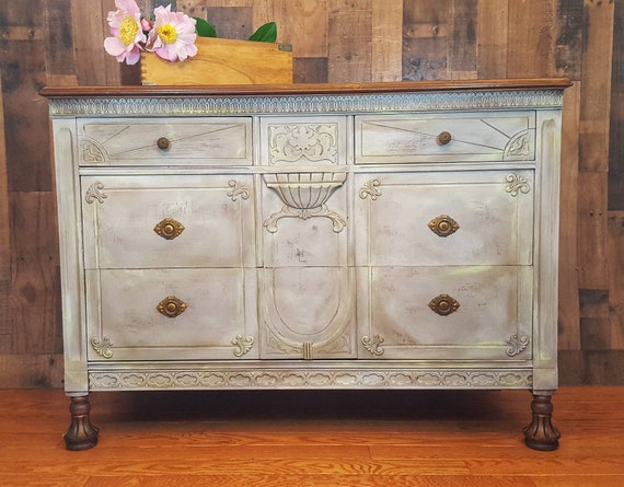 S O L D Vintage Antique Dresser Buffet Changing Table Etsy