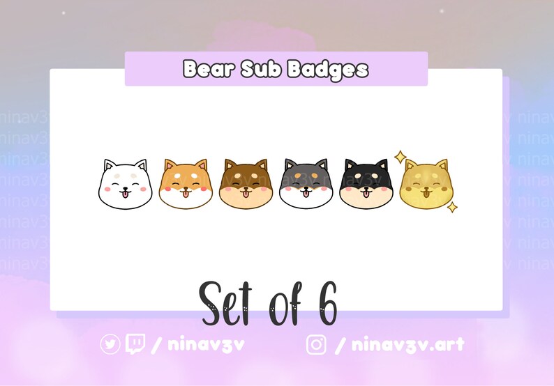 Shiba Inu Twitch Sub Badges