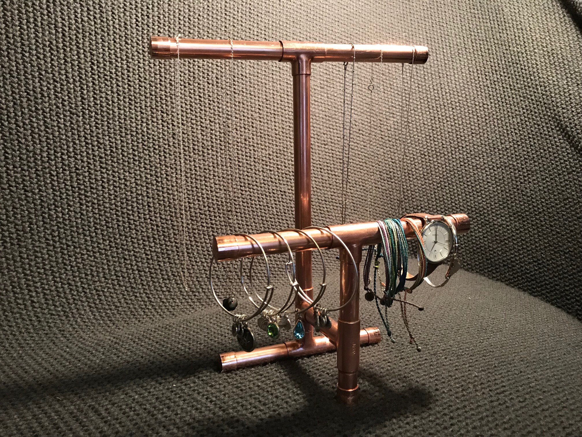 Copper Jewelry Stand Etsy