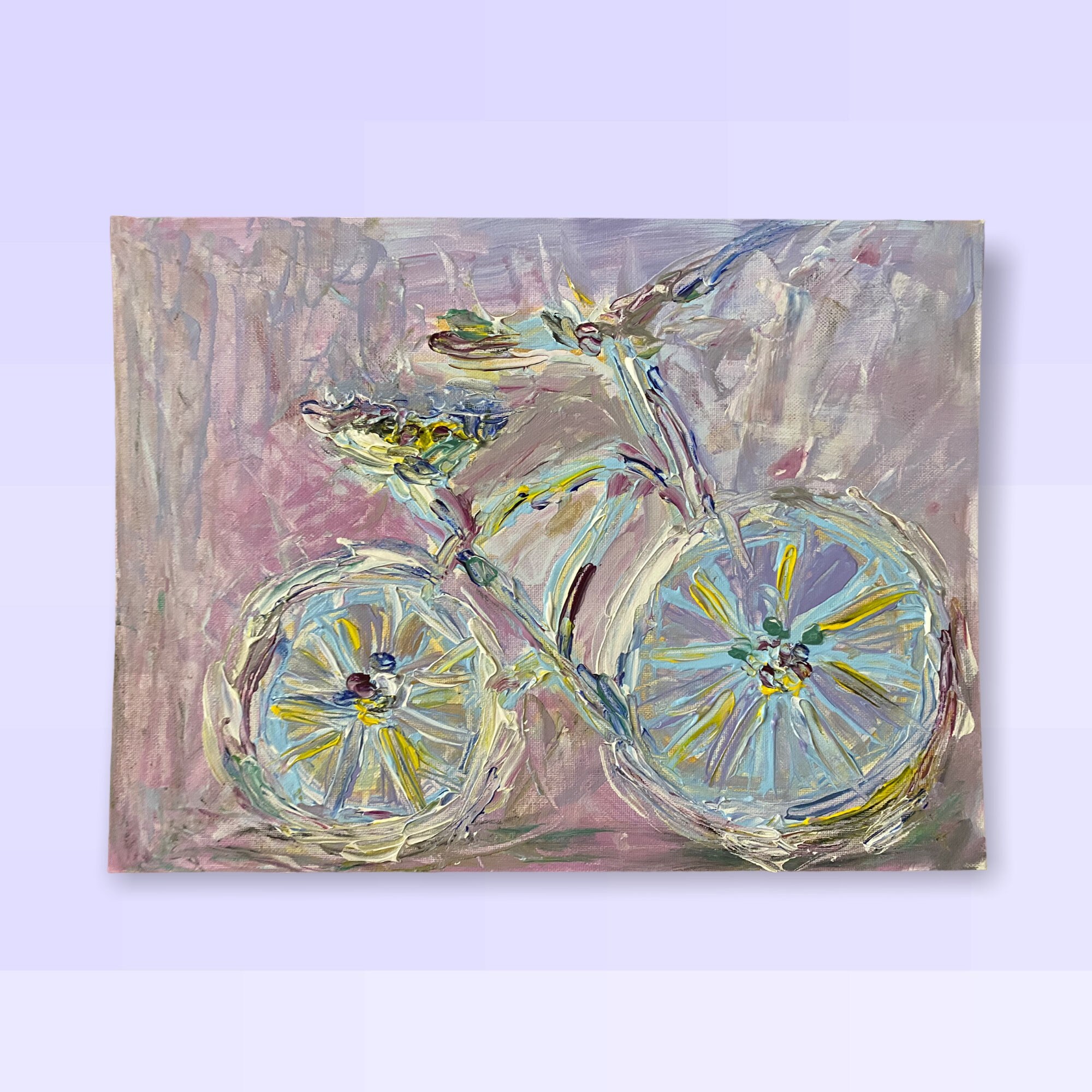 Original acrylic painting on cardboard titled Bike ride Etsy