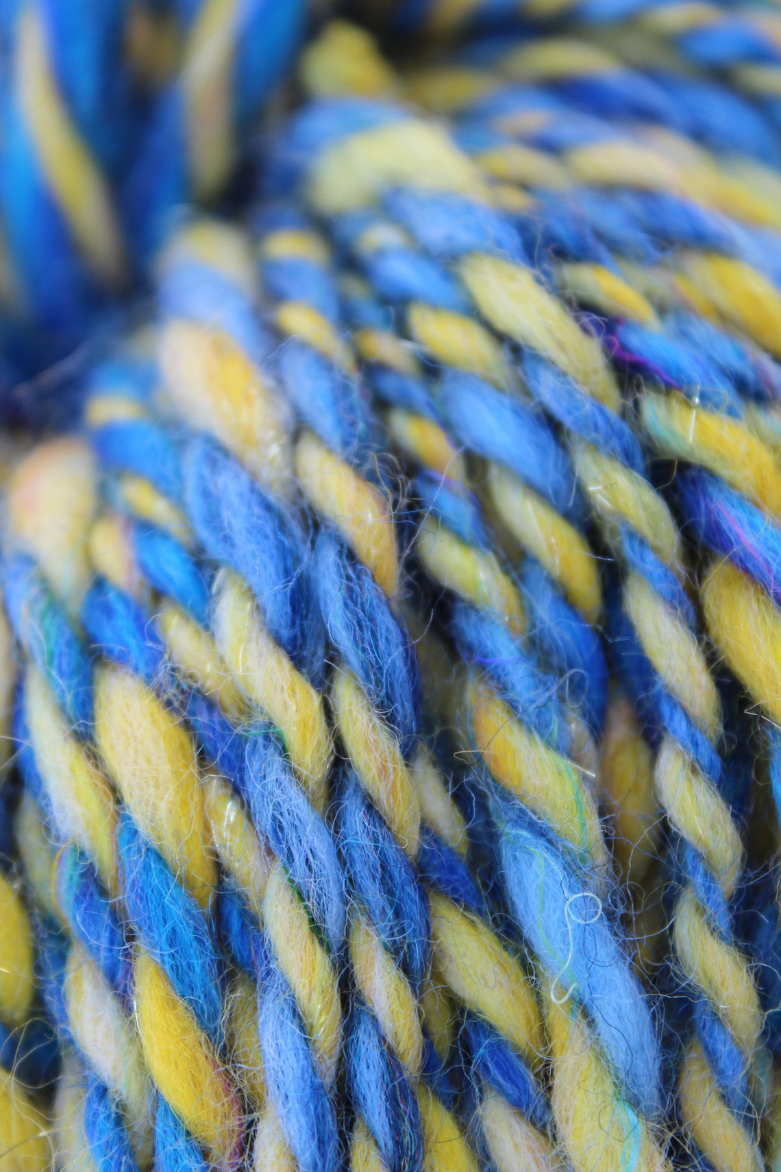 Wool yarn UK wool shop. blue and yellow contrasting yarn Etsy