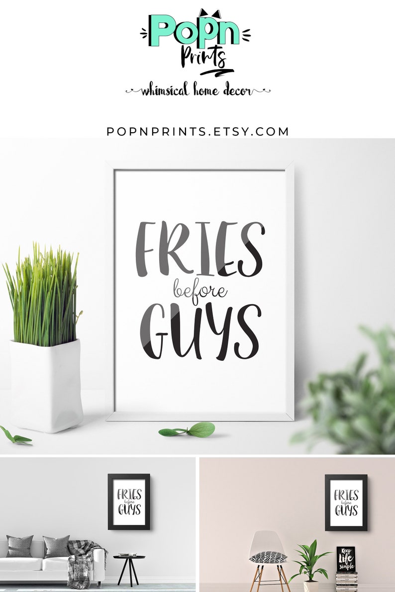 Fries Kitchen Wall Art Instant Download Best Friend Gift | Etsy