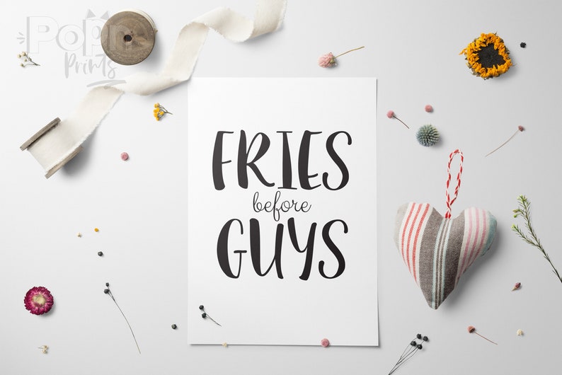 Fries Kitchen Wall Art Instant Download Best Friend Gift | Etsy