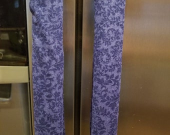 Appliance handle covers, blue swirl design 2 pc set 10" padded handle covers