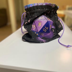 Embroidered Dice Bag: Celestial Dungeons and Dragons DND Bag