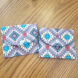Mini billetera Southwest Design, billetera de bolsillo, colores del suroeste