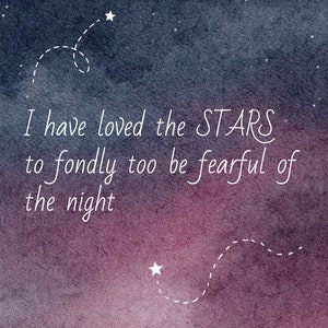 Sarah Williams poetry.  I have loved the stars