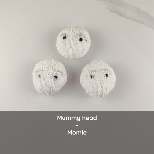 Felt head mummy/Halloween diy/felt shape/wool felt object/diy for kid/craft project/sustainable supply/sensory bin/Montessori/kid Halloween