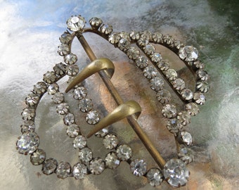 Antique Victorian Sparkly Crystal Rhinestone Paste Sash Belt  display picture 1