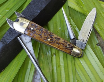 Antique Barnett Tool Pocket Knife: Bone Handle, Circa 1900