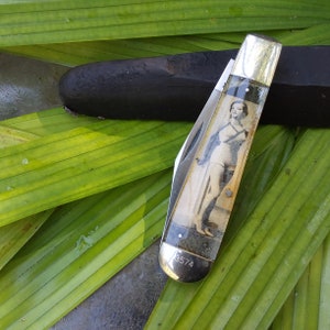 Case XX Vintage Bathing Beauty Pocket Knife - HA 199 1/2 SSP - Beautiful Celluloid Handles - Excellent Condition