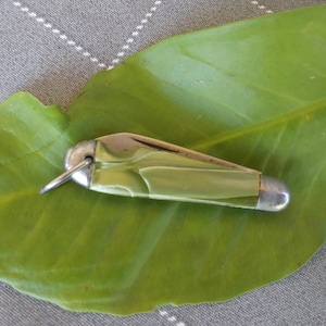 Hammer Brand Cracked Ice Small Green Handle Pocket Knife - Scarce Antique American Made Folding Knife - Great Used Condition