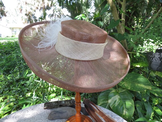 Fantastic Italian Straw Hat - Huge Runway Wide Br… - image 1