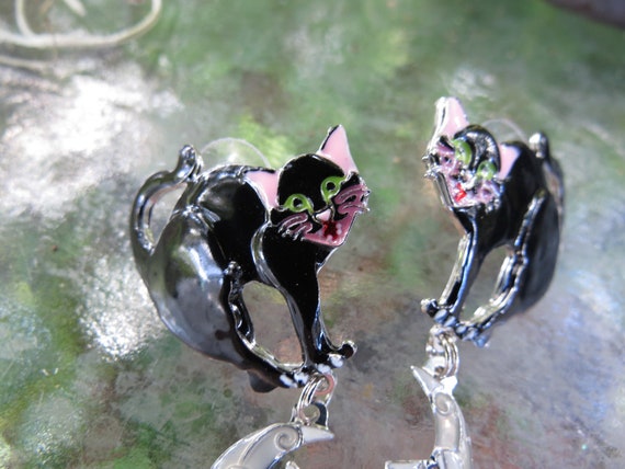 Lunch at the Ritz Halloween Cat Earrings - LATR C… - image 9