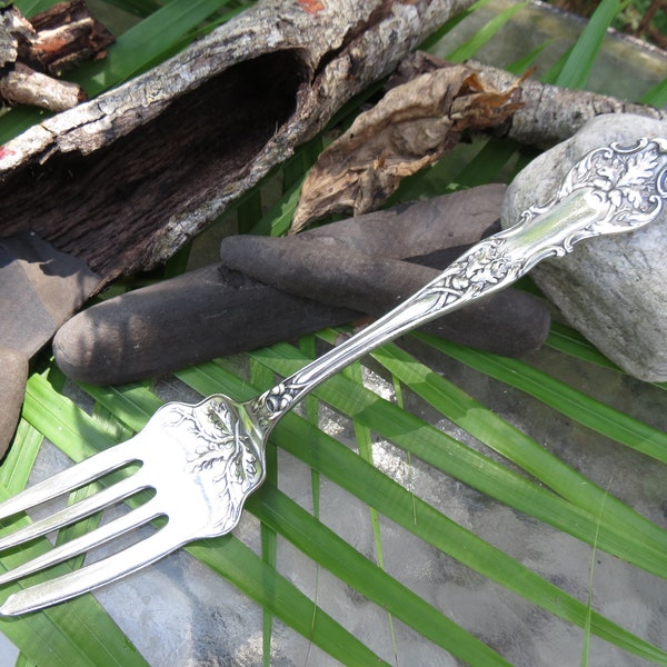 Ornate Victorian Meat Fork - Beautiful Silver Plated Antique Fork - Rogers Bros. 1847 - Excellent Condition