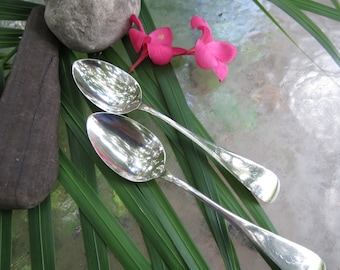 Sterling Silver Table Spoons - 2 Antique Spoons - J.P. Bihl - Monogrammed Victorian Silver - Great Condition