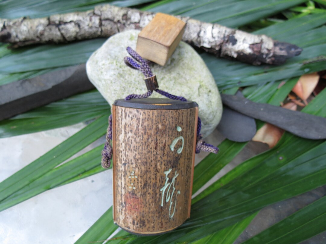 Signed Bamboo Inro, Netsuke, and Ojime, 19th Century Asian Art - Etsy