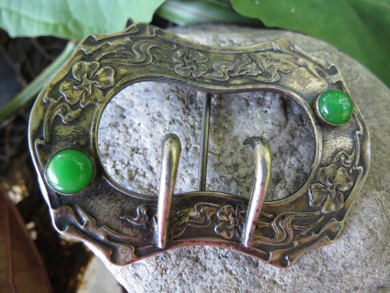 Art Nouveau Buckle Brooch - Original Antique Buck… - image 1