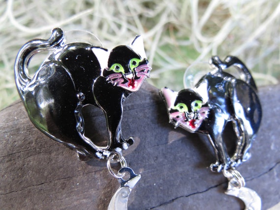 Lunch at the Ritz Halloween Cat Earrings - LATR C… - image 2