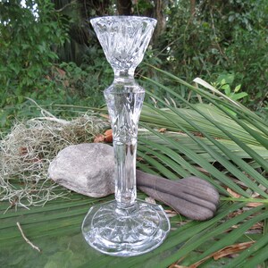 Single Crystal Candlestick - Great Old Candle Holder - Mint - Excellent Condition