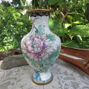 Chinese Cloisonné Vase - Antique Chinese Enamel Vase - Old Flower Vase - Excellent Condition