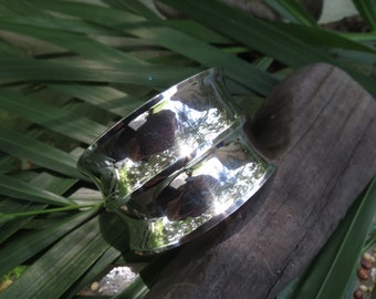 Sterling Silver Mexican Bracelet - Extra Wide 925 Cuff - Excellent Condition