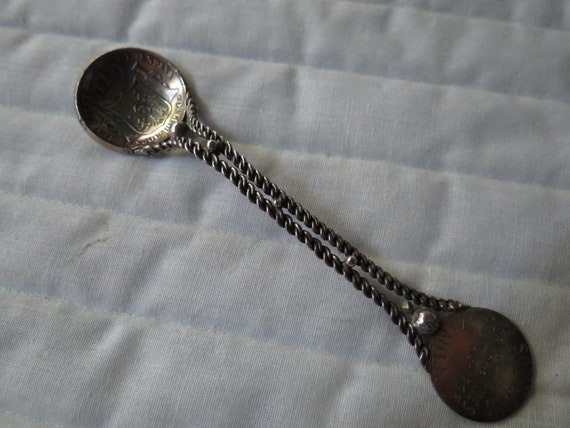 Silver Souvenir Spoon - Manila 1898 - Antique Coin Spoon - 1885