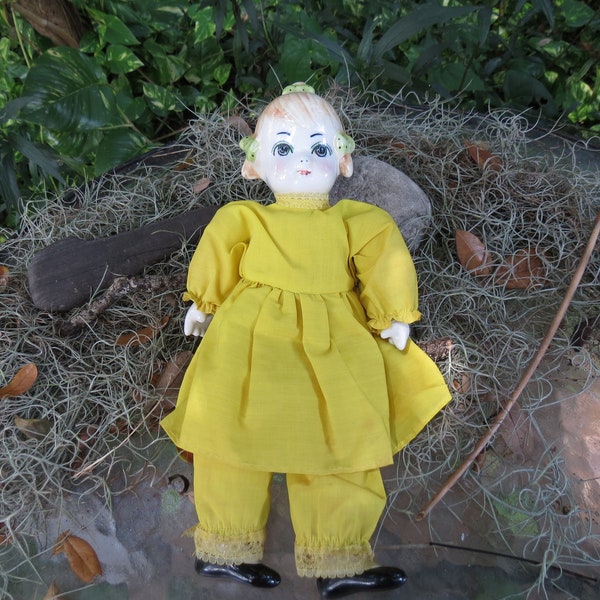 Antique Porcelain Doll With Cloth Body Etsy