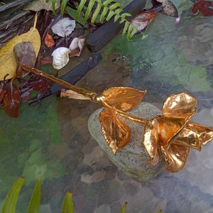 Gold Long Stem Rose - Genuine Rose Flower Dipped & Preserved in 24K Gold - Elegant Decor - Stunning and in Excellent Condition
