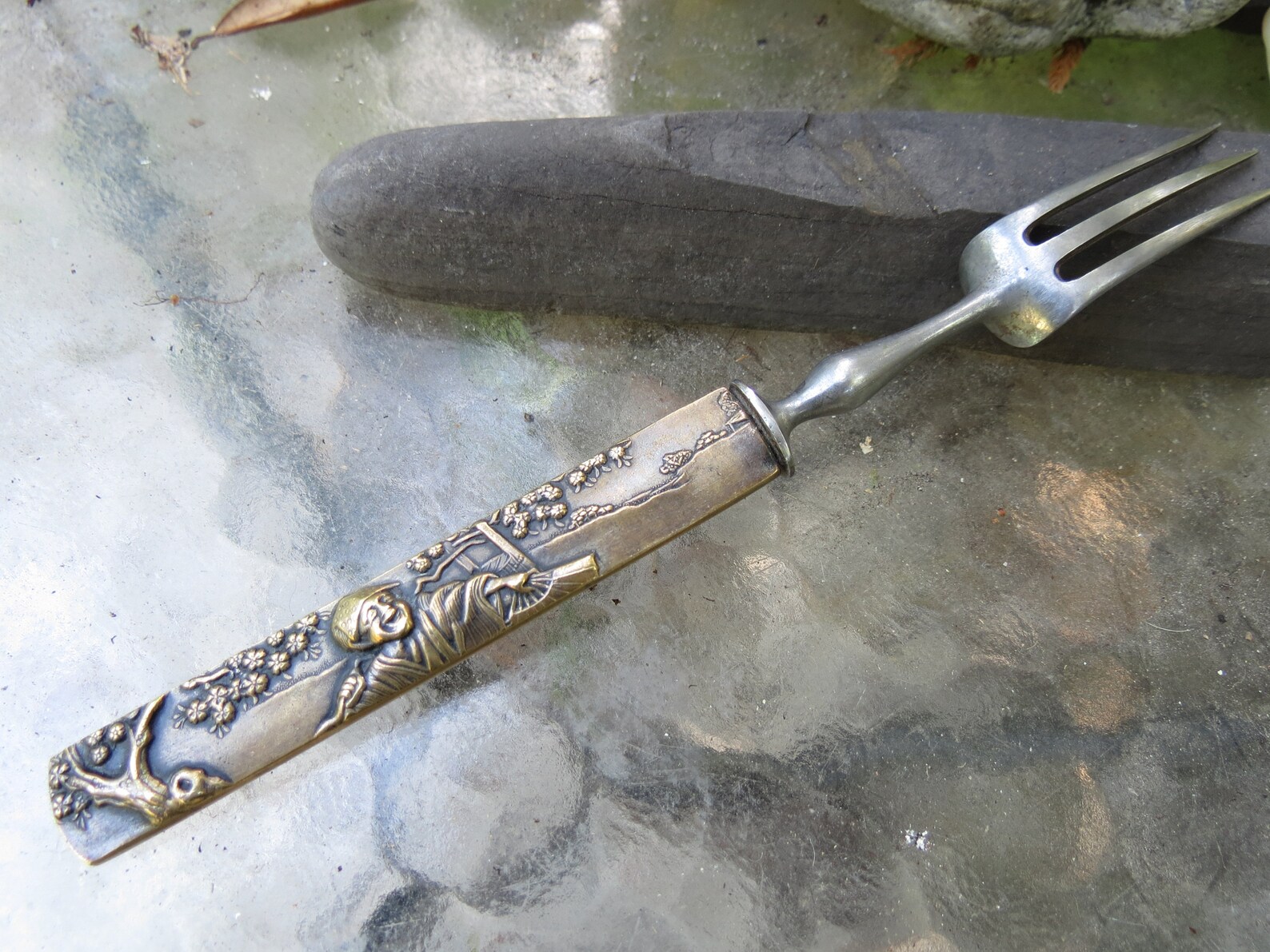 Ornate Three Tine Japanese Fork Beautiful Antique Kosuka Etsy