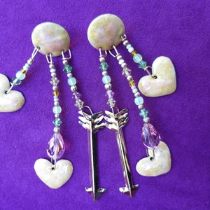 Lunch at the Ritz 1986 &quot;Hearts and Arrows&quot; Pierced Earrings - LATR Valentine&#39;s Day Theme - Fun and Fabulous - Excellent Condition