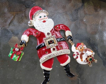 Lunch at the Ritz Santa Claus Brooch - LATR  'Tis the Season Pin/Pendant