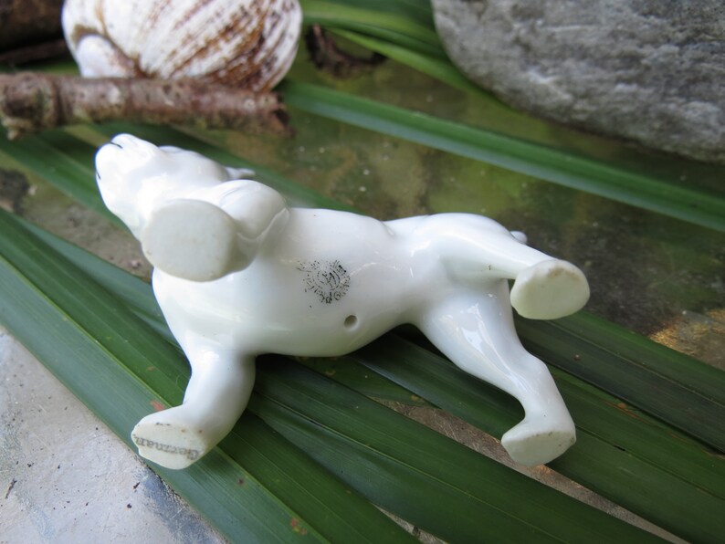 1960/'s Bull Dog Statue Marked Excellent Miniature Porcelain French Bulldog Figurine