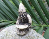 Japanese 20th Century Sitting Man Netsuke - Resin - Signed Seated Man - Great Detail - Excellent Condition
