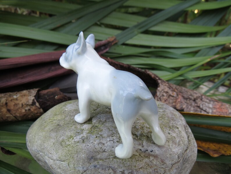 1960/'s Bull Dog Statue Marked Excellent Miniature Porcelain French Bulldog Figurine