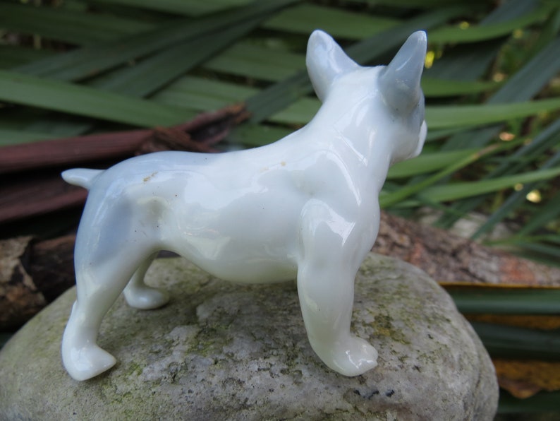 1960/'s Bull Dog Statue Marked Excellent Miniature Porcelain French Bulldog Figurine