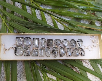 Sterling Silver Rutilated Quartz Bracelet: Hand Crafted Stone Jewelry